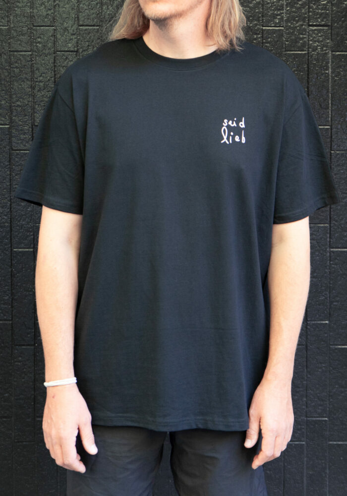 Oversized Shirt "Seid lieb" - Schwarz – Bild 5