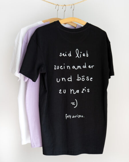 Oversized Shirt "Seid lieb" - Schwarz