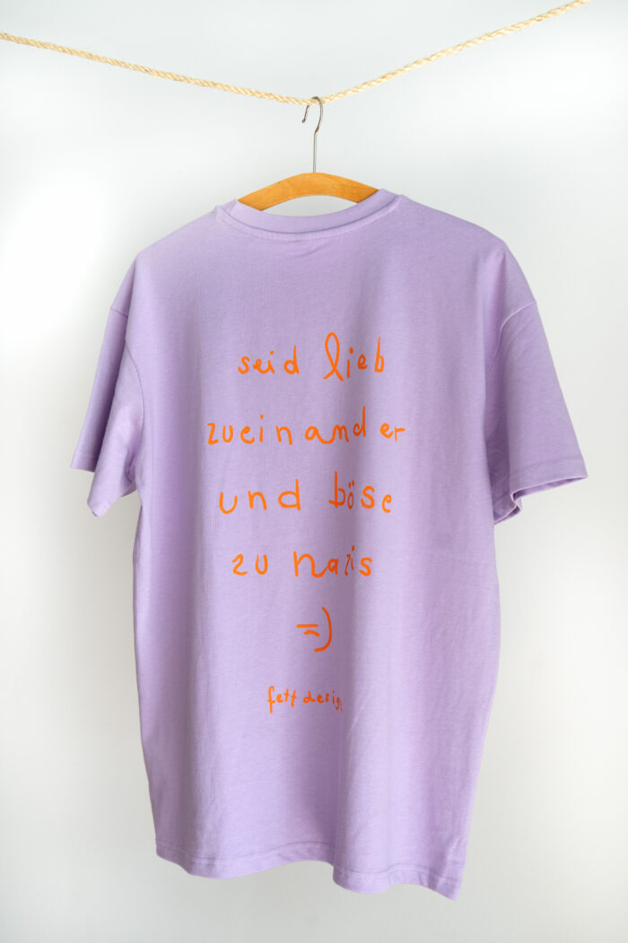 Oversized Shirt "Seid lieb" - Flieder